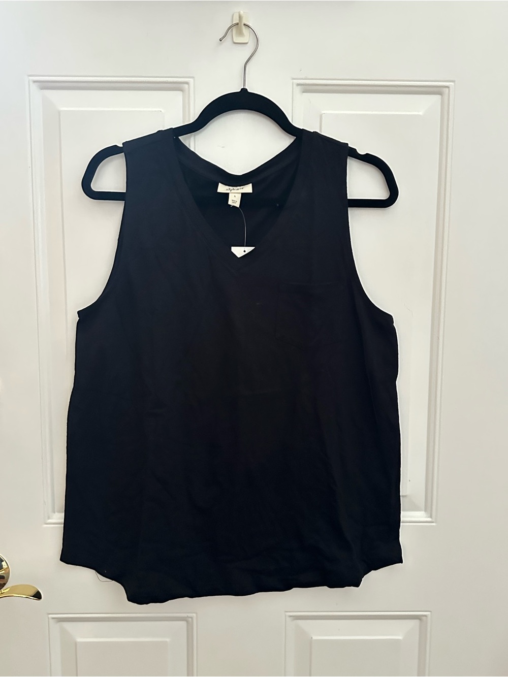 Style & Co black basic tank top size L New